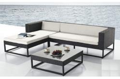 China PE Rattan Sleeper Sofa , Fashion Indoor L Shape Lounge Sofa Set supplier