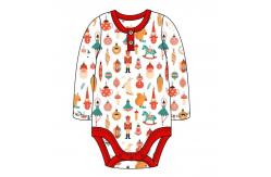 China girls  printing dress baby christmas red frock A-line dress christmas sets supplier
