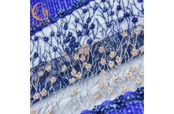 China Water Soluble Sequined Lace Fabric 135cm Width African Textile Pattern Handmade supplier