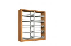 China Adjustable Plate 6 Layers Metal Woodgrain Library Bookshelves supplier