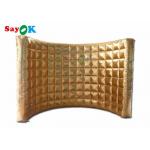 Portable Golden Inflatable Photo Booth Wall Led Lighting Curve Backdrop Photobooth Enclosure for sale