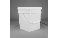 China White Rectangular 5 Liter Plastic Bucket Heat Transferprinting supplier