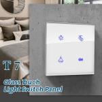 Wireless Mobile Control Tuya Zigbee Smart Switch Touch Screen Bule Light For Hotels Villa for sale