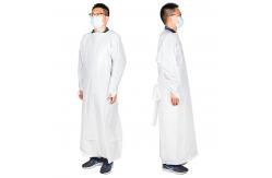 China Non Sterile Disposable Plastic Apron with Long Sleeves and Thumb Loop​ supplier