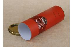 China Recyclable Cylinder Red Paper Composite Cans Wine Can Packaging With Flat Lids supplier