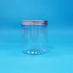 Wide Mouth Round Clear Plastic PET Food Grade Sweet Candy Packing Jar Aluminum Lid for sale