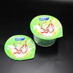 Aluminium Custom Printed Foil Lids 0.068mm Thick Leakproof Plastic Yogurt Cup for sale