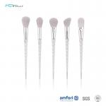 Aluminum Ferrule Plastic Handle 5 Piece Travel Makeup Brush Set for sale