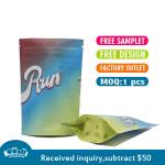 Empty Tea Packaging Stand Up Pouch Moisture Proof Resealable Zipper Bags