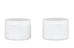 China 100g PP Flip Cosmetic Cream Jars With Magnet Scoop Aluminum Foil Gasket Sealing supplier