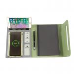 Waterproof A5 Leather Wireless Charging Notebook Organizer With Power Bank for sale