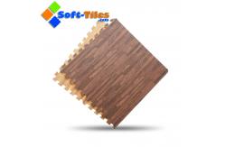China 1/2inch Dark Wood Looking Foam Mats / 10mm Kids Interlocking Play Mat supplier