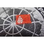 Washable Black Polyester Custom Clothing Patches / Adhesive Embroidered Patches