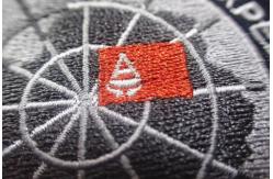 China Washable Black Polyester Custom Clothing Patches / Adhesive Embroidered Patches supplier