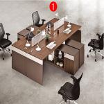 Four Person Workstation Office Furniture Partitions / Aluminum Office Table Cubicle With Side Extension for sale