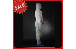 China Dark Blue Disposable Protective Coverall Tyvek Material Support Customized Logo supplier
