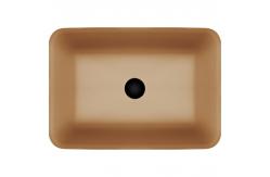 China Rectangular Above Counter Bathroom Sink Bowls Brown Glass Vessel Tasteful Acid Matt supplier
