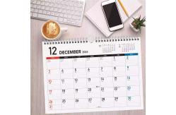 China Spiral Binding Custom Wall Calendar Monthly View Layout With Retangle Design supplier
