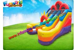 China Red Yellow Commercial Inflatable Slide , 16ft Double Inflatable Climbing Slide supplier
