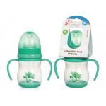 Double Handle PP Polypropylene Baby Bottles Customized Logo for sale