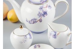China BSCI Lightweight Gold Rim Royal Bone China Tea Set supplier