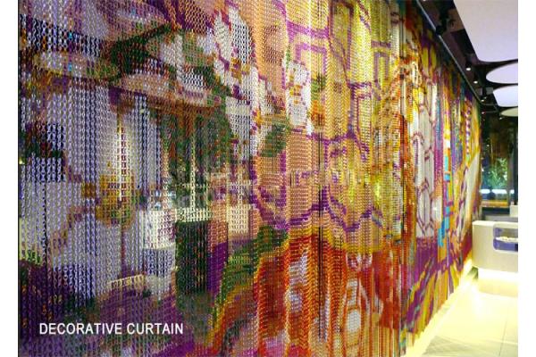 Patterned Heavy Metal Chain Link Curtains For Exhibition Hall Screens