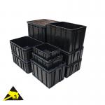ESD Component Box ESD Safe Storage Bins Small Black Antistatic Case Conductive Plastic Small Anti Static Packaging Tray for sale