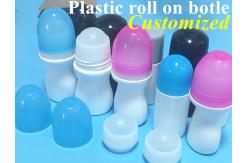 China 50ml 60ml Empty Roll On Deodorant Bottles HDPE White Golden supplier