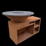Wear Resisting Corten Steel BBQ Grill Outdoor Charcoal Bbq Pit 120kg for sale