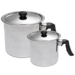 Silver Stainless Steel 304 Wax Melter Pot Big 2.5L Volume With Cover for sale