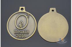 China 2D Model Element Metal Award Medals Antique Brass Plating Smooth Back supplier