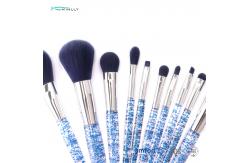 China 10PCS  Transparent Cosmetic Makeup Brush Set  Plastic Handle Cosmetic Makeup Tools supplier