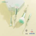 Curved Craft 4 Piece Brush Set Synthetic Hair Plastic Handle With Scissors