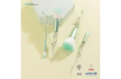 China Curved Craft 4 Piece Brush Set Synthetic Hair Plastic Handle With Scissors supplier