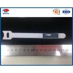 12.5mm * 150mm White releasable cable tie Hook Loop with label use on electric wire and cable for sale