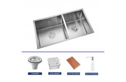China 1.2mm Thickness Brushed Stainless Steel Undermount Sink For Kitchen supplier