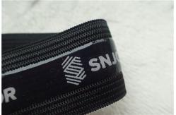 China Fashion Polyester Soft Elastic Band , Black Elastic Tape With Screen Printing Logo supplier