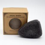 MSDS Glucomannan Triangle Charcoal Konjac Sponge For Rosacea Skin for sale