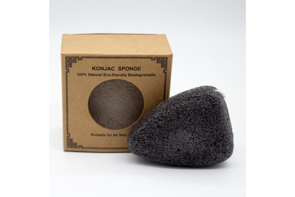 MSDS Glucomannan Triangle Charcoal Konjac Sponge For Rosacea Skin