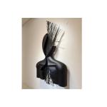 145cm H Fiberglass Abstract Figure Wall Art Sculpture Black Matt Finish