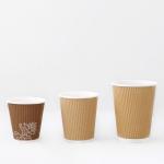 Customization Ripple Wall Paper Cup 10oz Hot Drinking 90mm  Paper Cold Drink for sale
