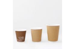 China Customization Ripple Wall Paper Cup 10oz Hot Drinking 90mm  Paper Cold Drink supplier