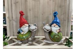 China OEM / ODM Magnesium Oxide Garden Statue Gnome Riding On Turtle Statue supplier