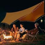 Folding Outdoor Vinyl Canopy Camping Hexagonal Canopy Beach Rainproof Awning