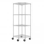 Zinc Plated Home Wire Shelving , 4 Layers Wire Mesh Shelving Systems for sale