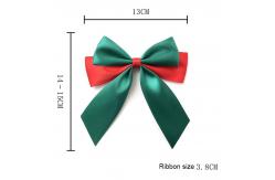 China Free Sample Christmas Customized Self adhesive  Pre tie Satin Decorative Bows supplier