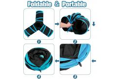 China Portable Collapsible 3 Way Cat Tunnel With Pom Ball supplier