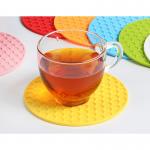Multifunctional Reusable Non Slip Round Silicone Placemats for sale