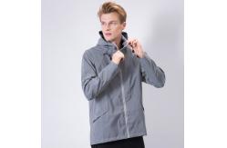 China Mid Length Waterproof Mens Reflective Jacket With Hood Long Fishtail Style supplier