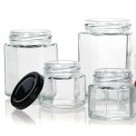 Empty Hexagonal Honey Jar Transparent Glass Can  Glass Sealed Jar